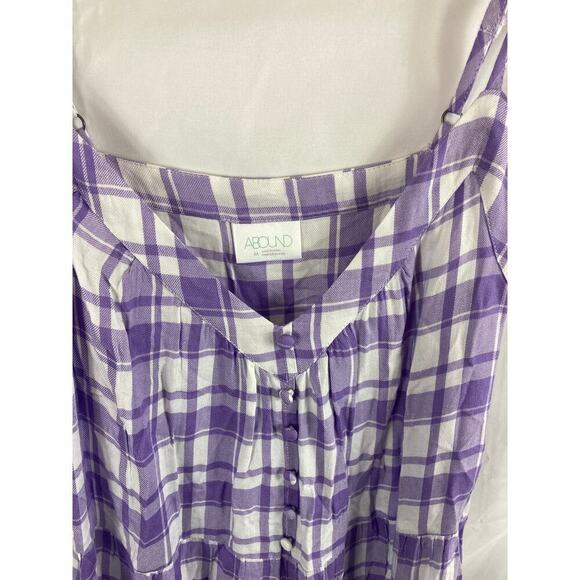 NWT Abound Plaid Shift Dress Purple White size medium - Picture 3 of 5